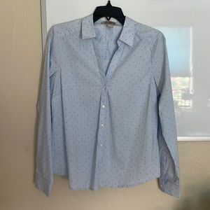 Women’s light blue button up top